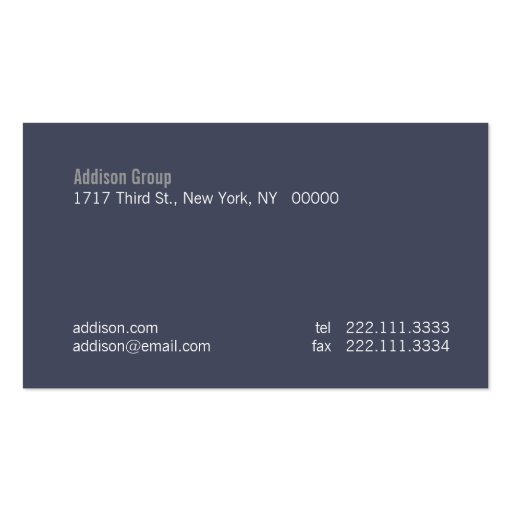Madison IV Business Card Template (back side)
