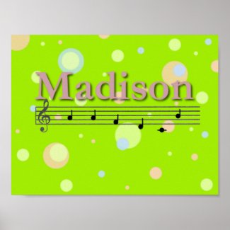 Madison Musical Name Nursery Room Poster print