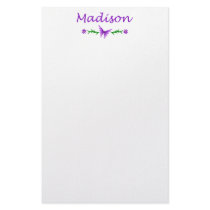 Madison (Purple Butterfly) Personalized Stationery