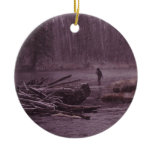 Madison River Snow Storm Christmas Ornament