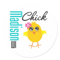 Madison WI Chick stickers by chicktshirts Madison WI Chick stickers