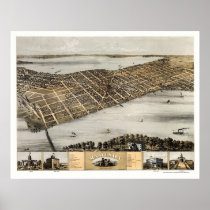 Madison, WI Panoramic Map - 1867 Print