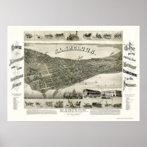 Madison, WI Panoramic Map - 1885 Posters