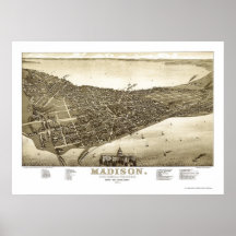 Madison, WI Panoramic Map - 1885b Posters