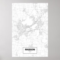 Madison, Wisconsin (black on white) Posters