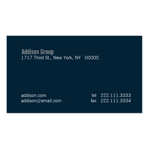 Madison XI Business Card Templates (back side)