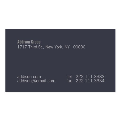 Madison XIV Business Cards (back side)