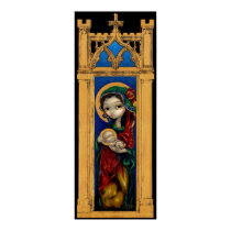Madonna and Child at Night gothic Art Print