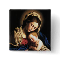 Madonna and Child Pinback Button