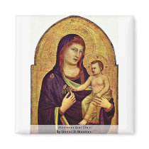 Madonna And Child By Giotto Di Bondone Refrigerator Magnet