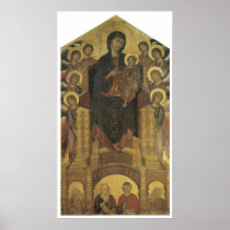 Madonna and Child Enthroned w/ Eight Angels, 1280 Poster