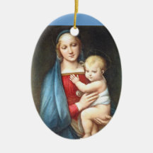 Madonna and Child, Rafael Christmas Ornaments
