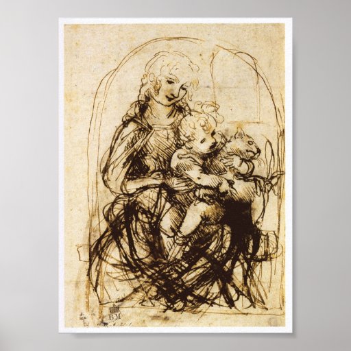 Madonna and Child with a Cat, Leonardo da Vinci Poster | Zazzle