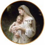 Madonna and Child with Lamb Christmas Ornament