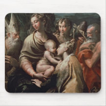 Madonna and Child with Saints, c.1529 (oil on pane Mousepad