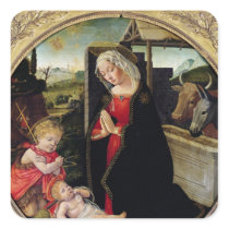 Madonna and Child with St. John the Baptist Square Stickers