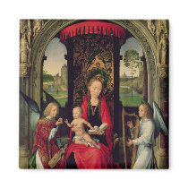 Madonna and Child with two Angels Fridge Magnet