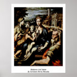 Madonna And Saints By Girolamo Maria Mazzola Print