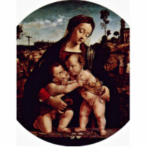 Madonna And St. John The Baptist Tondo By Piero Di Photo Cut Outs