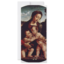 Madonna And St. John The Baptist Tondo By Piero Di Custom Rack Card