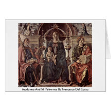 Madonna And St. Petronius By Francesco Del Cossa Greeting Cards