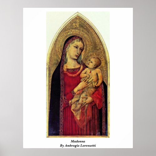 Madonna By Ambrogio Lorenzetti Posters