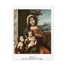 Madonna By Antonio Allegri Da Correggio Post Cards