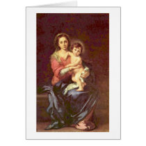 Madonna By Bartolome Esteban Murillo Card