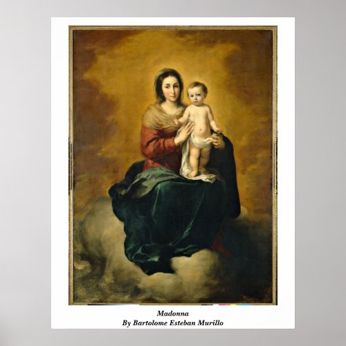 Madonna. By Bartolome Esteban Murillo Print