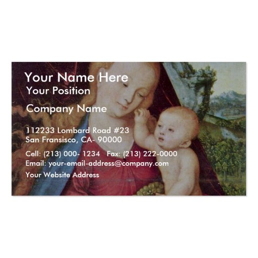 Madonna By Cranach D. Ä. Lucas (Best Quality) Business Card Templates