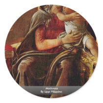 Madonna By Lippi Filippino Round Sticker