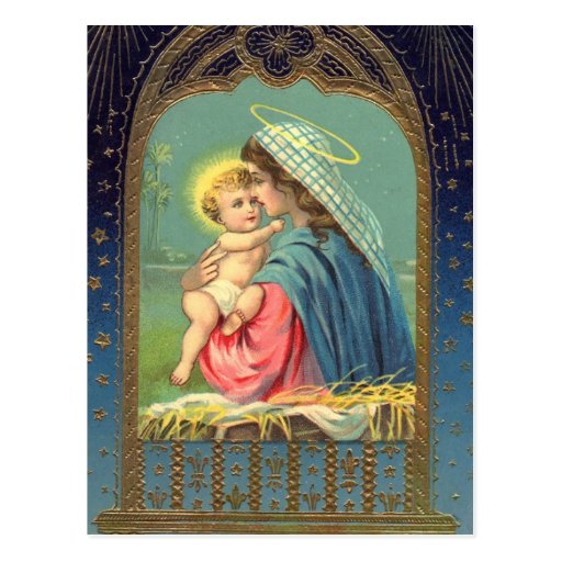 Madonna & Child Christmas Holiday Postcard