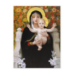Madonna   child, white lillies christmas postcards