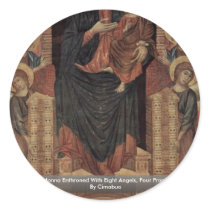 Madonna Enthroned With Eight Angels, Four Prophets Round Stickers