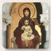 Madonna Holding Baby Jesus on the Throne Coasters