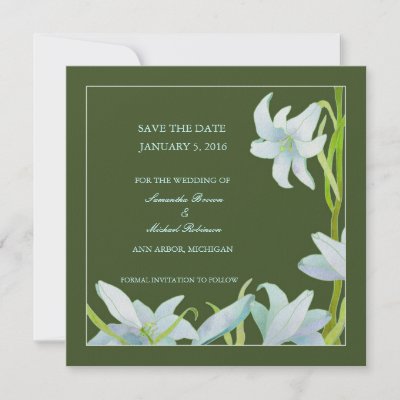 Madonna Lily Save the Date Wedding Invitations by daphne1024