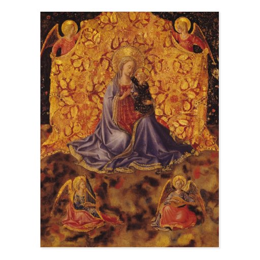 Madonna of Humility with Christ Child and Angels Postcard