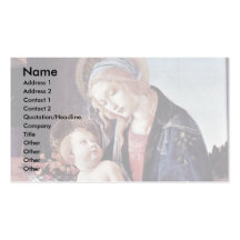 Madonna Of The Book, By Botticelli Sandro Business Card Template