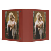 Madonna of the Roses by William Adolphe Bouguereau 3 Ring Binders