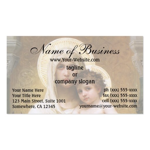 Madonna of the Roses by William Adolphe Bouguereau Business Card