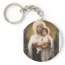Madonna of the Roses by William Adolphe Bouguereau Key Chains