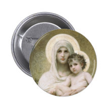 Madonna of the Roses Pinback Buttons