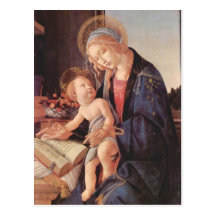Madonna teaches the child Jesus Postcard