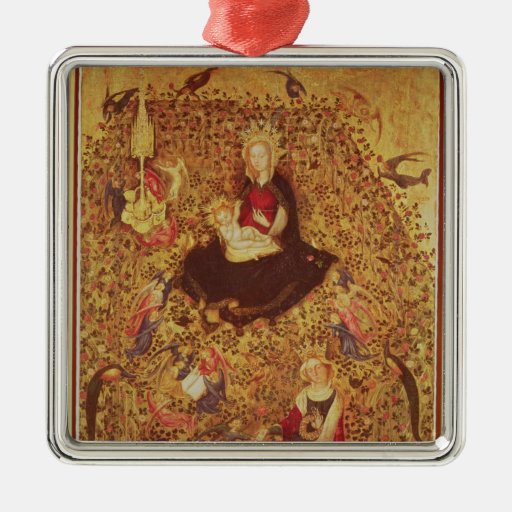 Madonna with a Rose Bush Christmas Tree Ornament