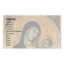 Madonna With Angels By Duccio Di Buoninsegna Business Card Template