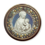 MADONNA WITH CHILD, round Fridge Magnets
