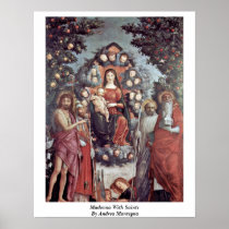 Madonna With Saints By Andrea Mantegna Poster