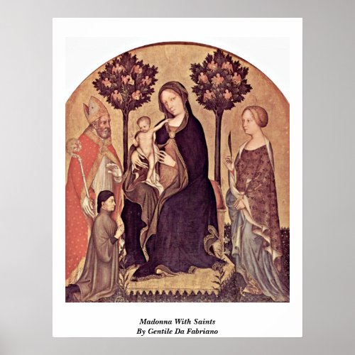 Madonna With Saints By Gentile Da Fabriano Poster