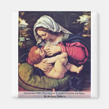 Madonna With The Green Cushion Fridge Magnet