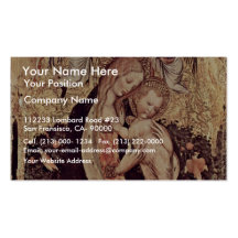 Madonna With Two Angels And Quail, By Pisanello ( Business Card Template